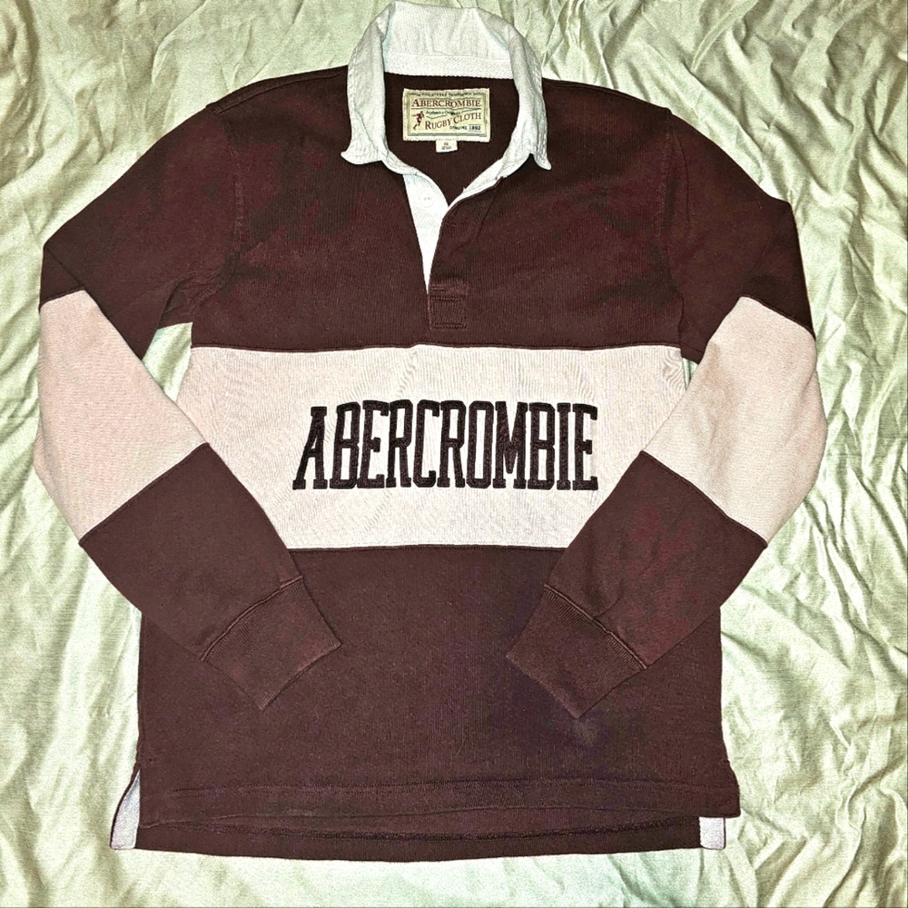 Y2K Abercrombie Rugby Polo. Maroon. Size Small.